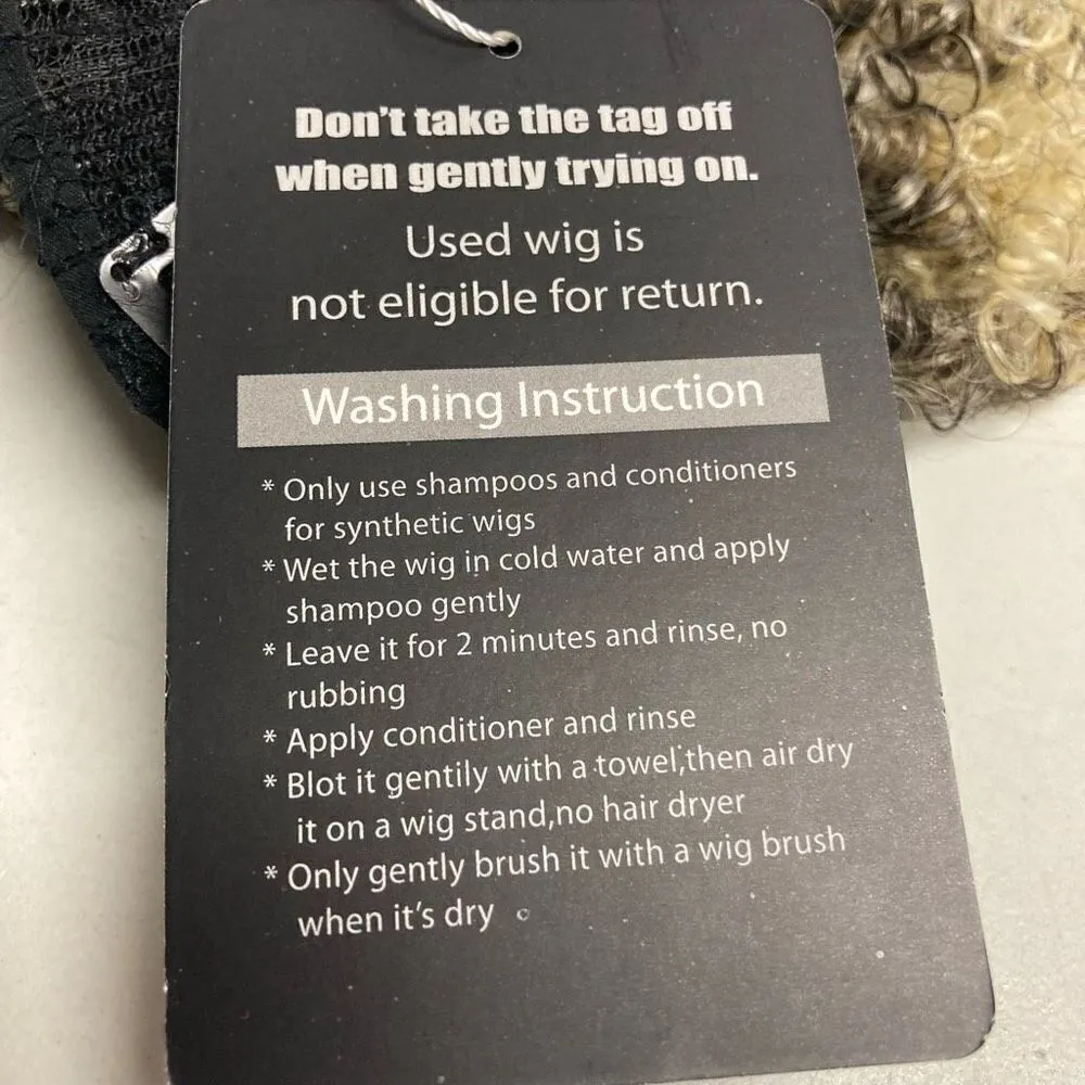 BUKOO Afro Ponytail Extension Hair With Bangs Blonde &‎ Brown 6” Yellow - Image 6