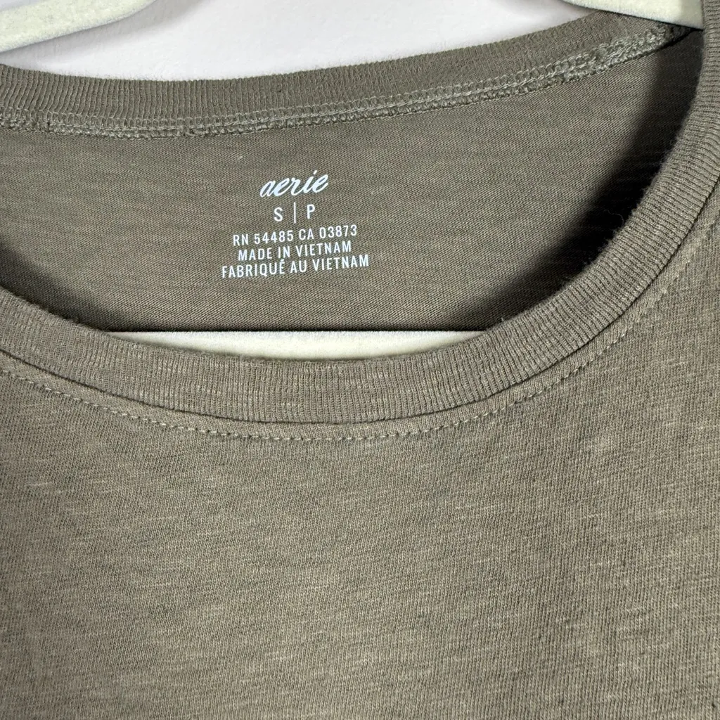 Aerie Olive Green Long Sleeve Knot Waist Midi Dress Sz S - Image 6