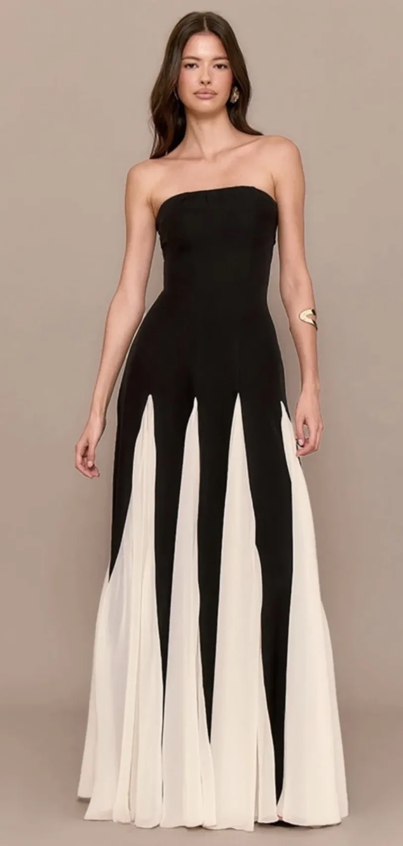 bandeau flowy maxi dress Black Bandeau Maxi Dress X30002