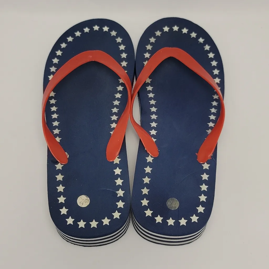 Star Spangled Womens Wedge Flip Flops Size L 9 - Image 2