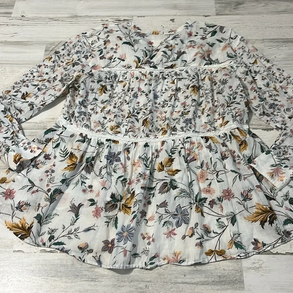 Anthropologie Genevra Lace Trim Peasant Blouse Size Small - Image 12