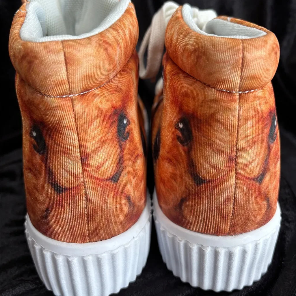 ForU Designs Custom Golden Doodle Hightop Sneakers Sz 38/Womens 7.5/Mens 5.5NWOT Gold - Image 8