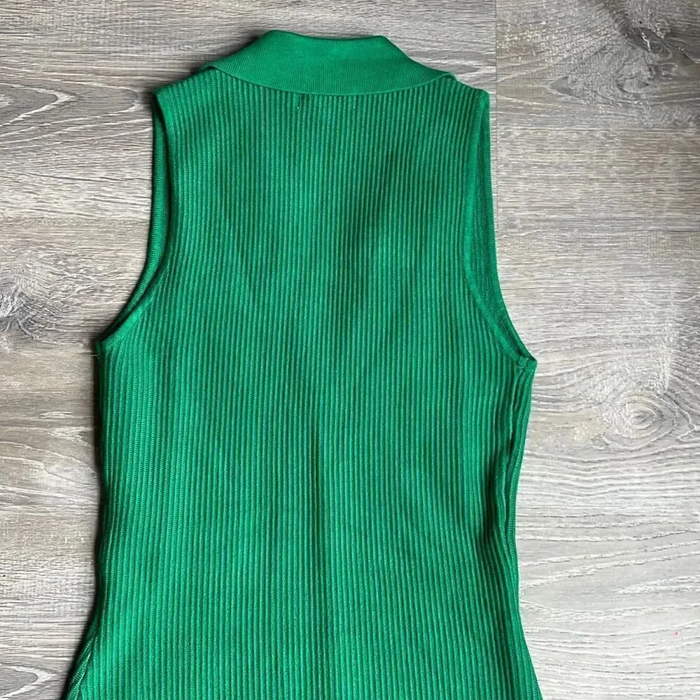 NEW HOUSE OF HARLOW Ribbed Collared Dress Sculpt Knit Polo Dress - Image 8