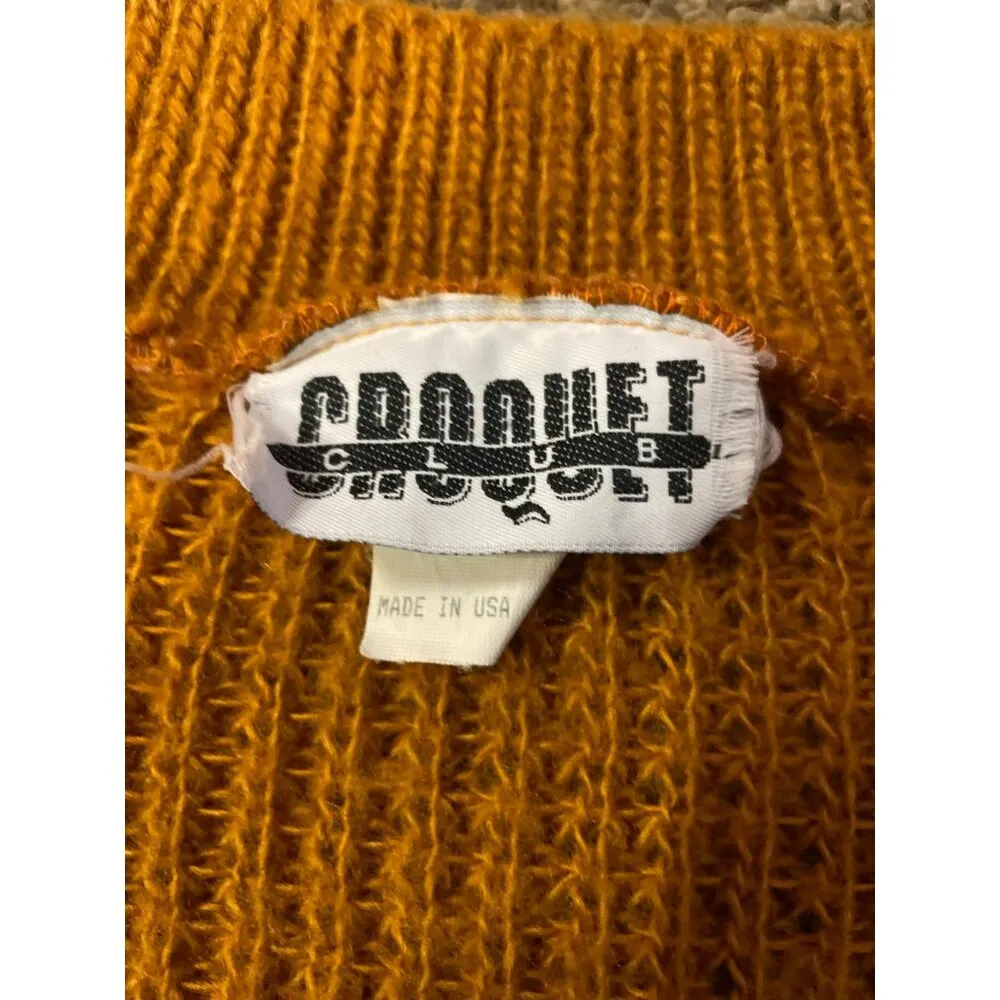 Vintage Croquet Club Sweater Womens S Used *Some Wear Brown - Image 6