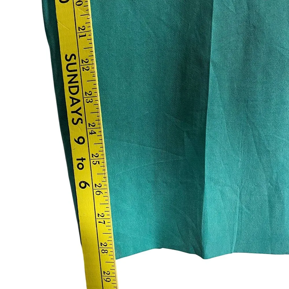 Talbots Vintage Size Size 10 Teal Pure Silk Woman’s 2 Piece Pant and Blazer Suit - Image 14