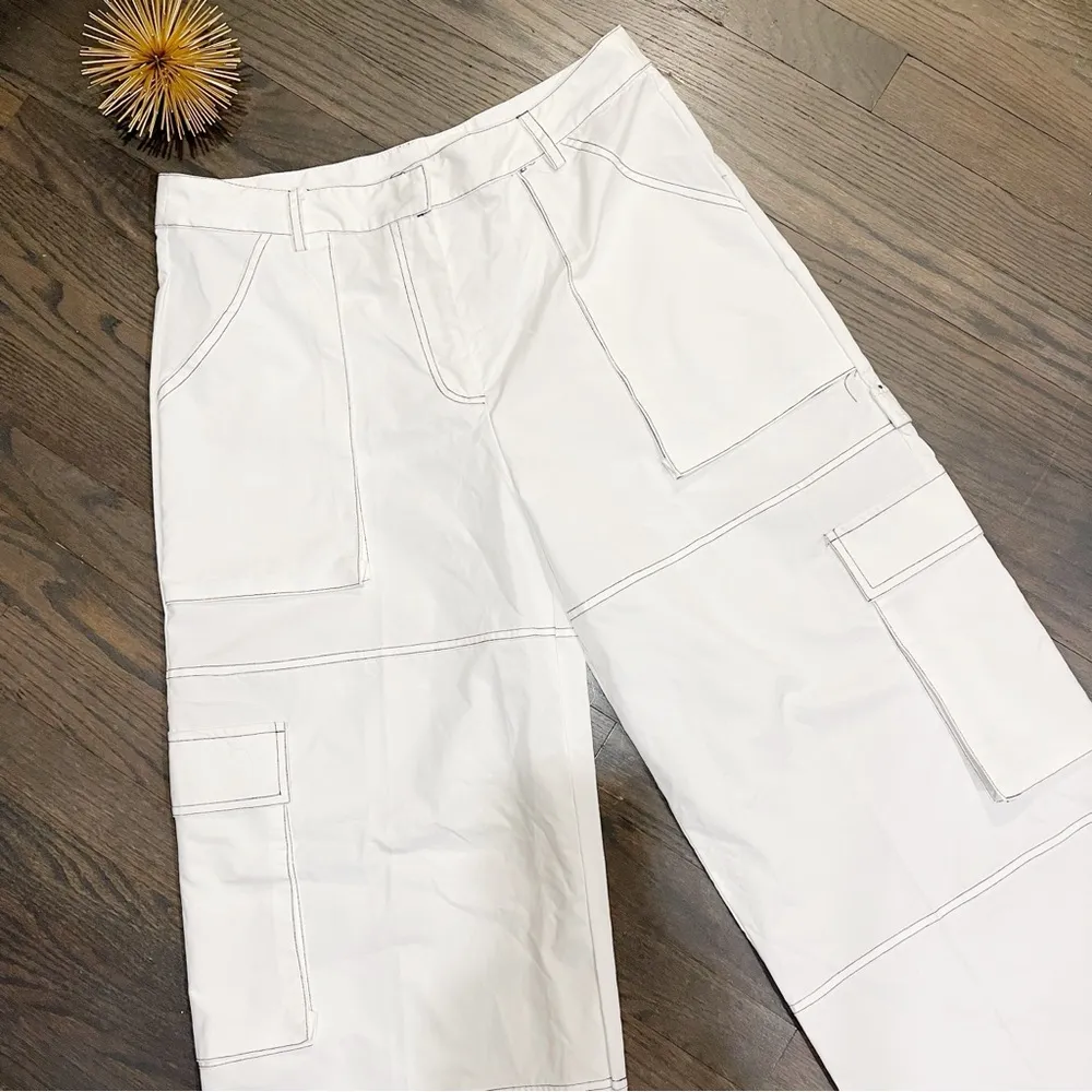 The Ragged Priest NWT White Cargo Pants Wide Leg Size Medium - Image 8