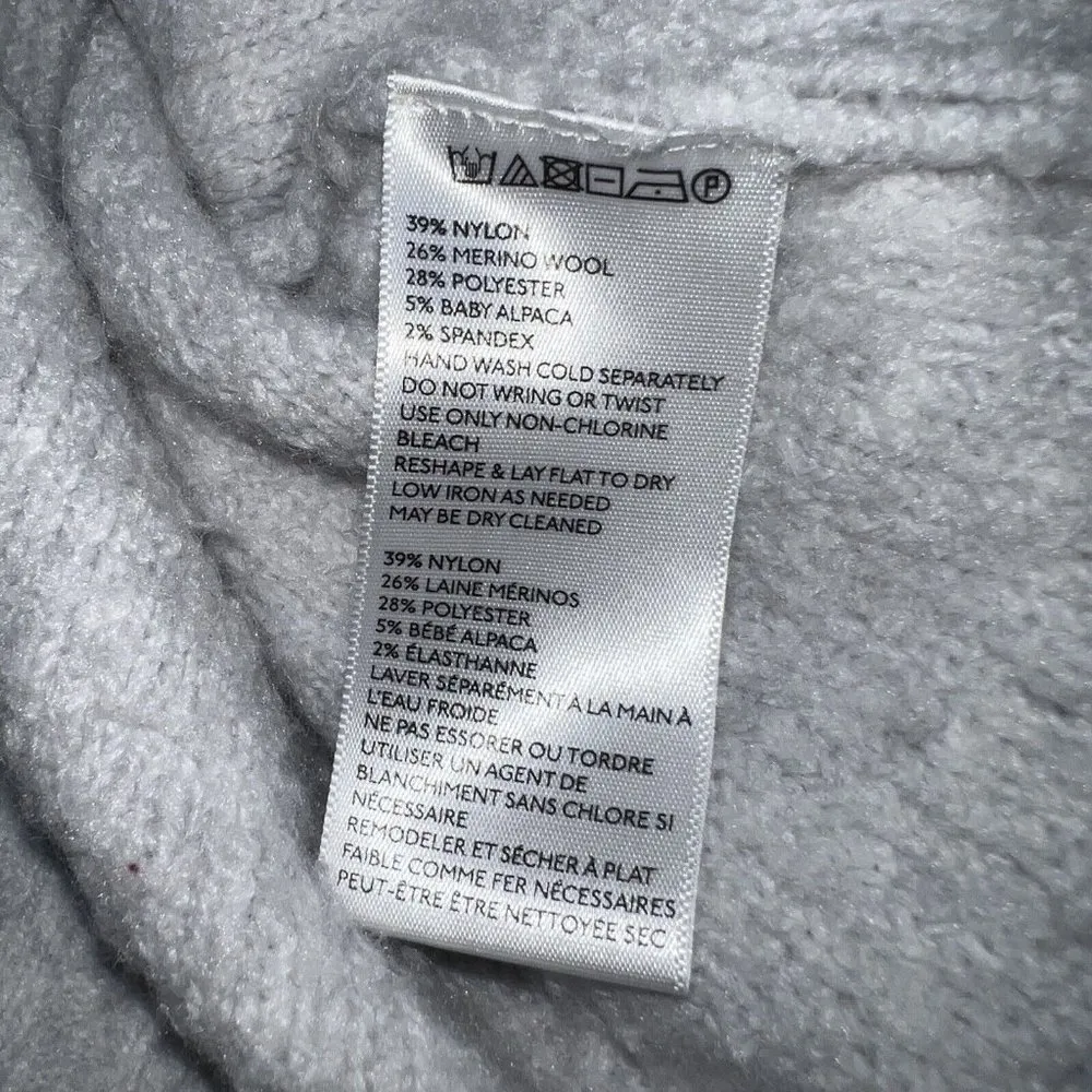 Anthropologie Sleeping On Snow Wool Alpaca Blend Lavinia Sweater Size S Gray - Image 6