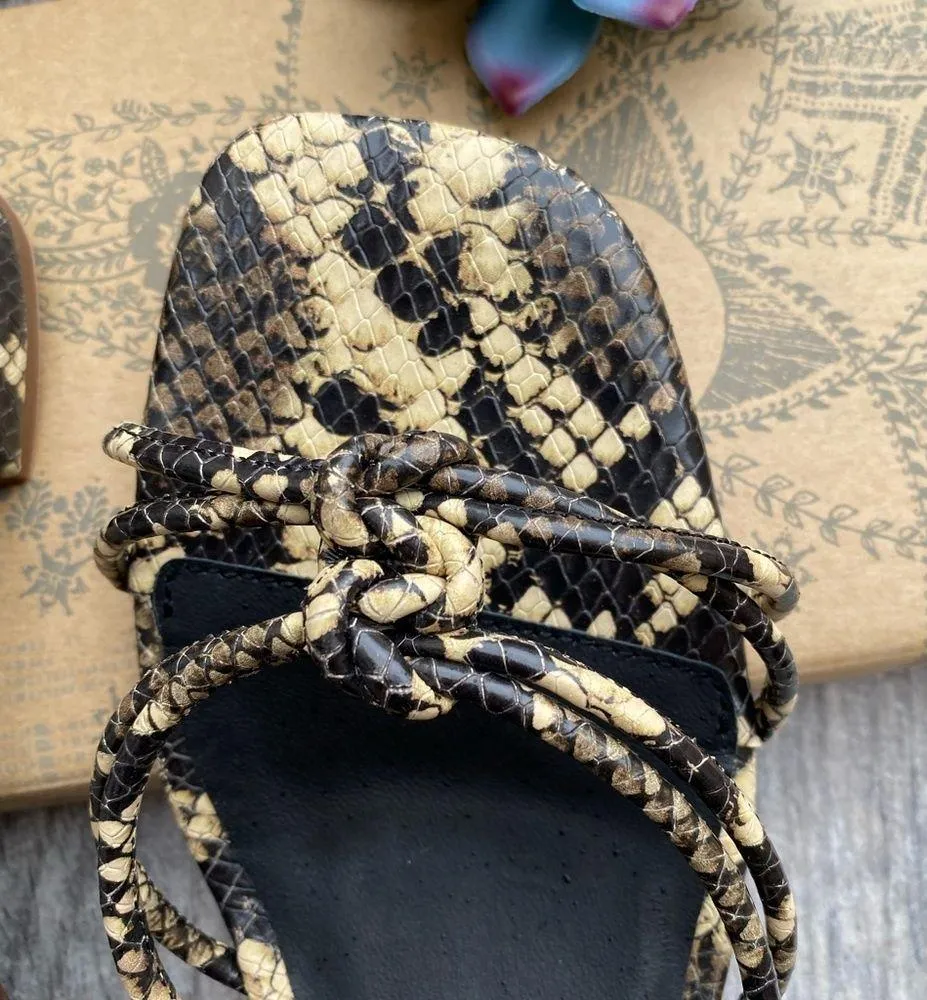 Free People slip on block heel snake print sandal size US 9 - Image 2