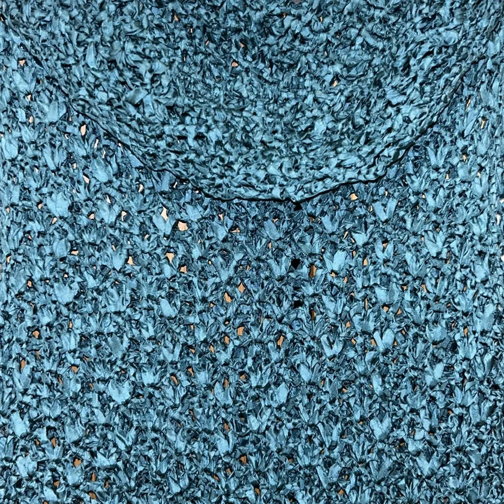 NWOT Authentic Vivienne Tam Woven Blue Crochet Cowl Neck Maxi Dress Size Small - Image 6