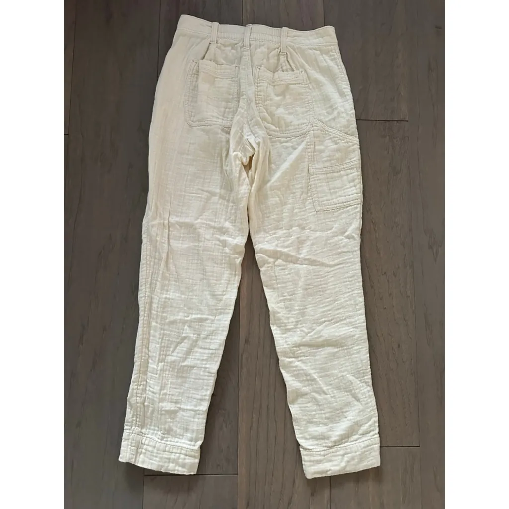 Women's Old Navy Beige Ankle & Cropped Linen Gauze Pants Size 0 - Image 8