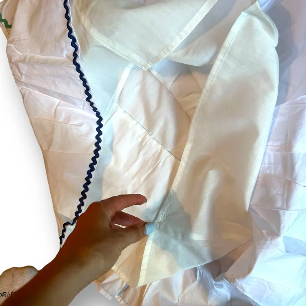 English Factory Colorblock Wave Trim 3 Tiered Dress White Ruffle NWT Size Small - Image 3