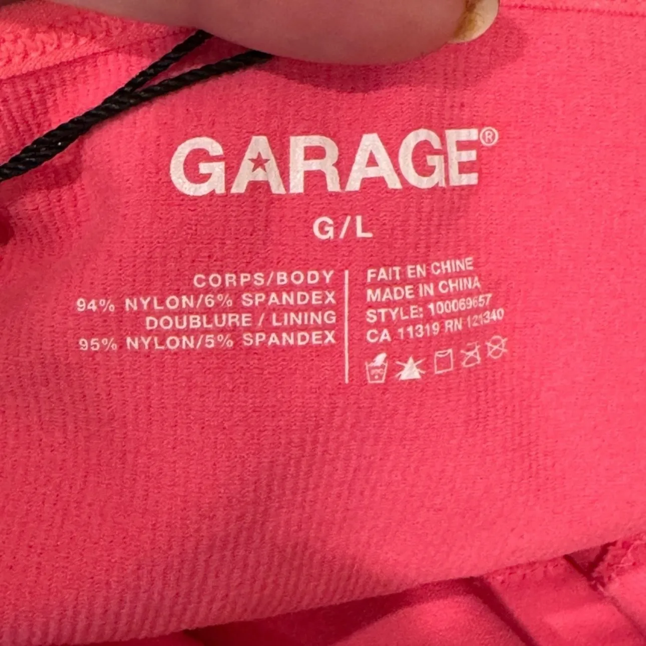 NWT Garage Hot Pink Crop Top Tank Cami Vneck L - Image 4