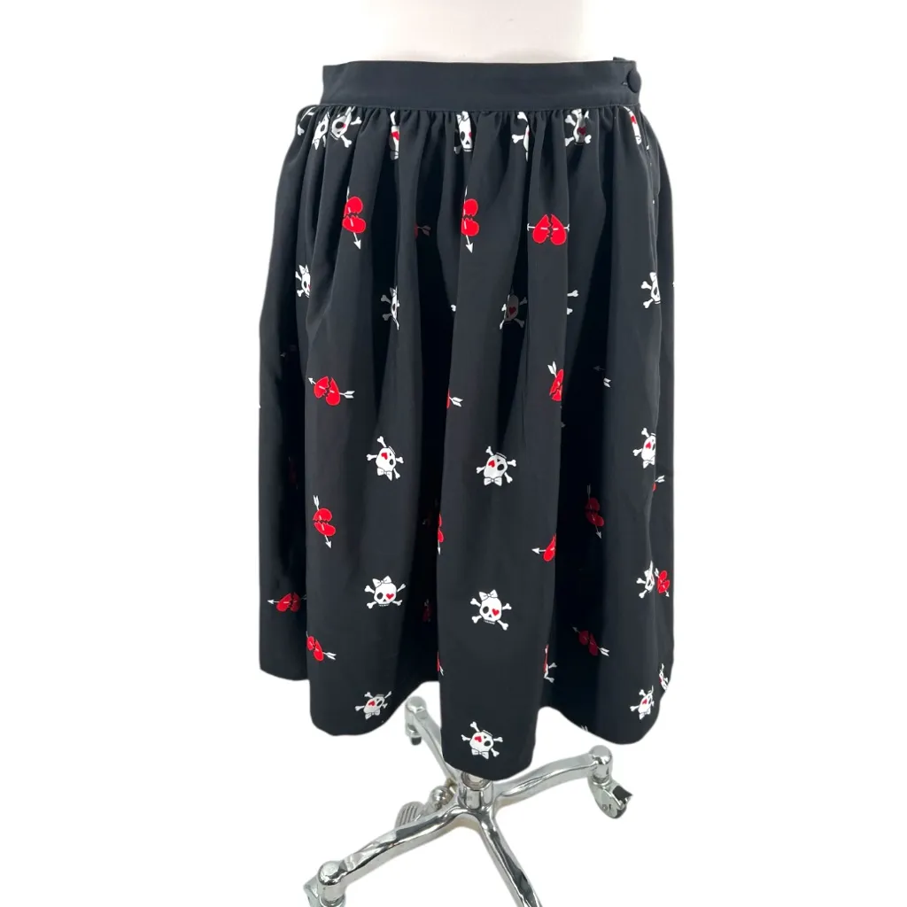 Unique Vintage Gellar Swing Midi Skirt
Gothic Skull Heart Flare Bottom
Halloween - Image 4