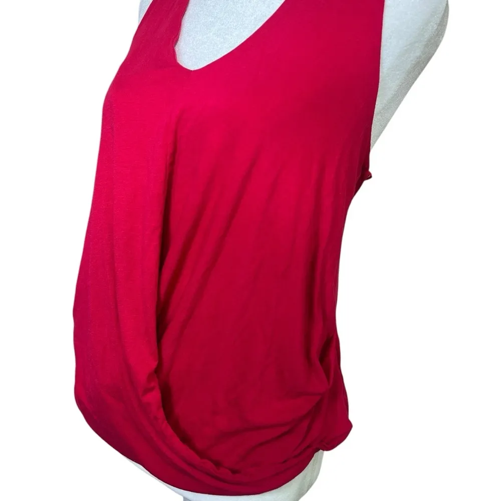 ASTR The Label Lipstick Red Halter Top Slouchy Faux Wrap Blouse NEW Size Medium - Image 2