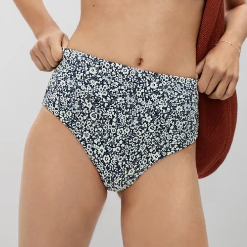 Everlane The High Rise Hipster Bottom Navy Blue Pff White Size XSmall - Image 3