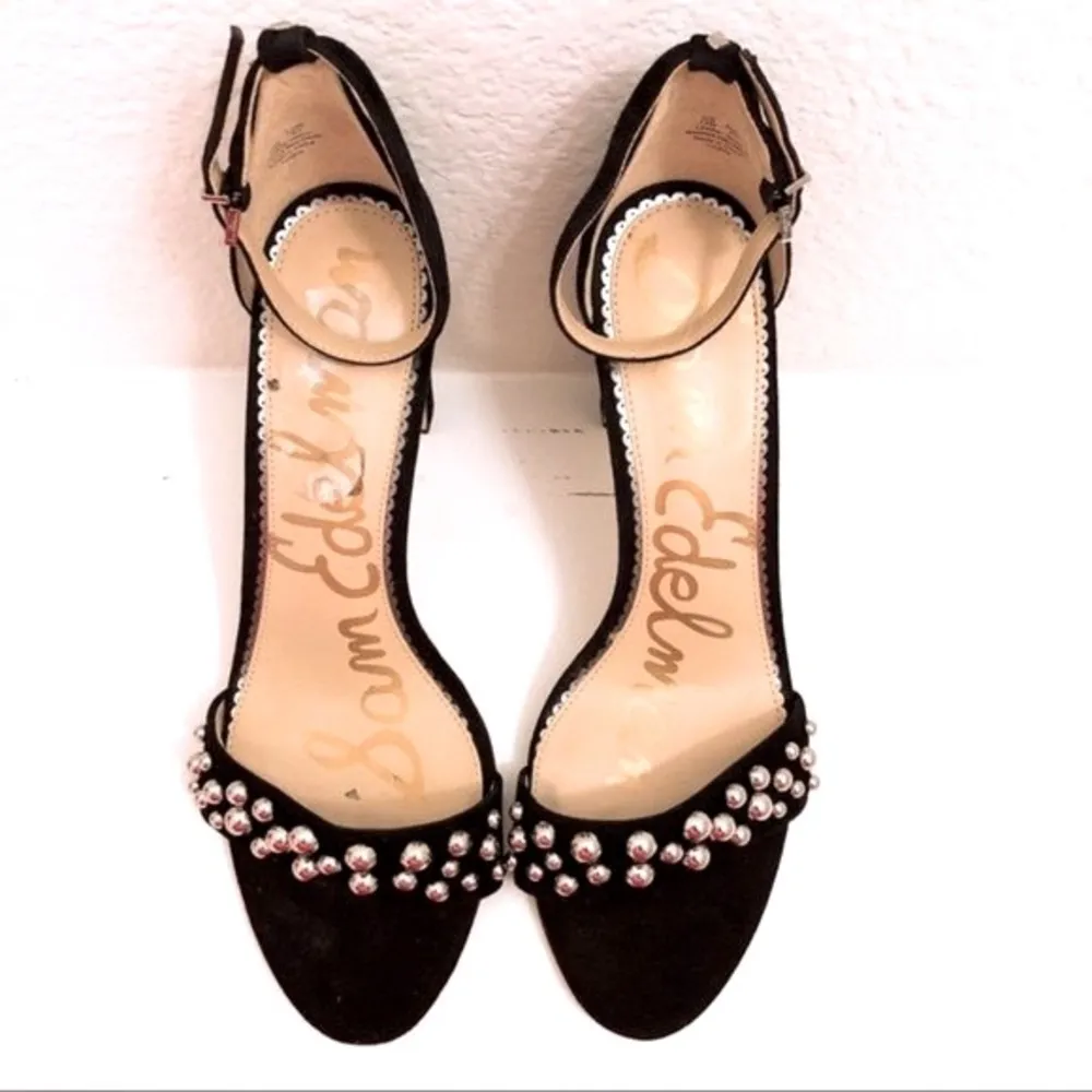 Sam Edelman Ankle Strap Sandals Yoshi Studded Embellished Black Size 11.0M NEW - Image 5