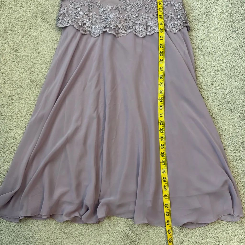 Alex Evenings‎ Embroidered Lace Bodice Tea Length Dress Wisteria Lilac 6 - Image 10