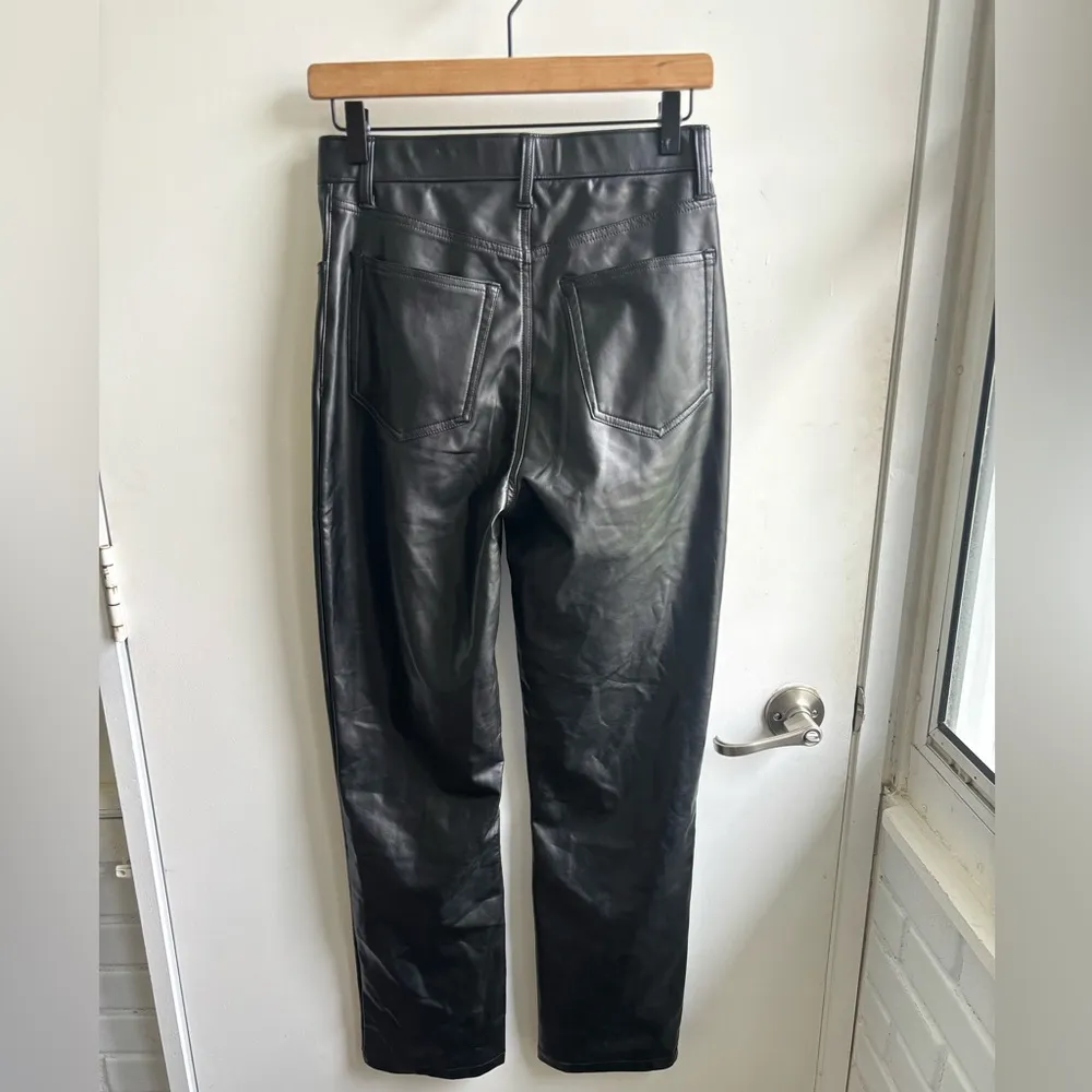 Abercrombie NEW WITH TAGS 90’s Straight Ultra High Rise‎ Leather Pants 27 grunge - Image 5