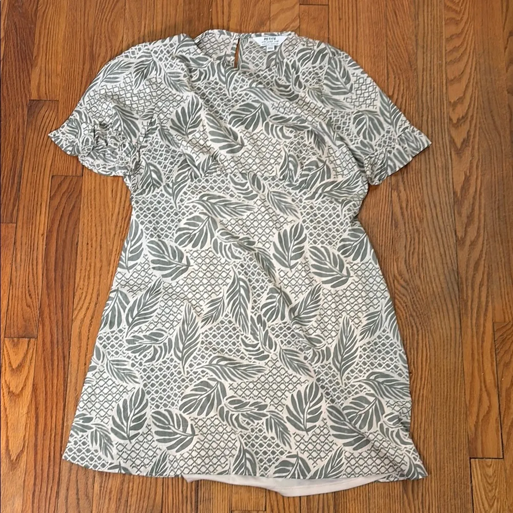 Dorothy Perkins Khaki Green Ruffle Mini Dress UK 14‎ US 10 petite - Image 3