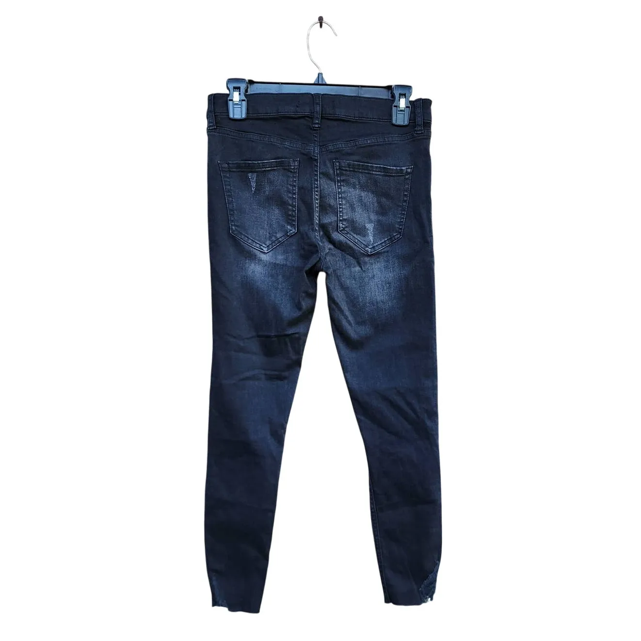 Free People Shark Bite Raw Hem Washed Black Skinny Jeans 27 - Image 3