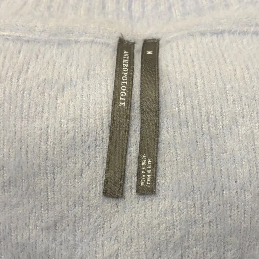 Fringe-Trim Sweater Dress Blue Size M - Image 5