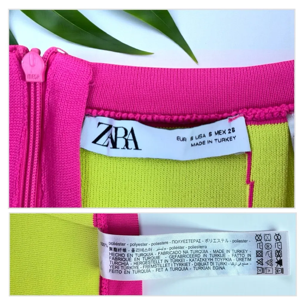 Zara Hot Pink Neon High Waisted Knit Skirt - Image 11