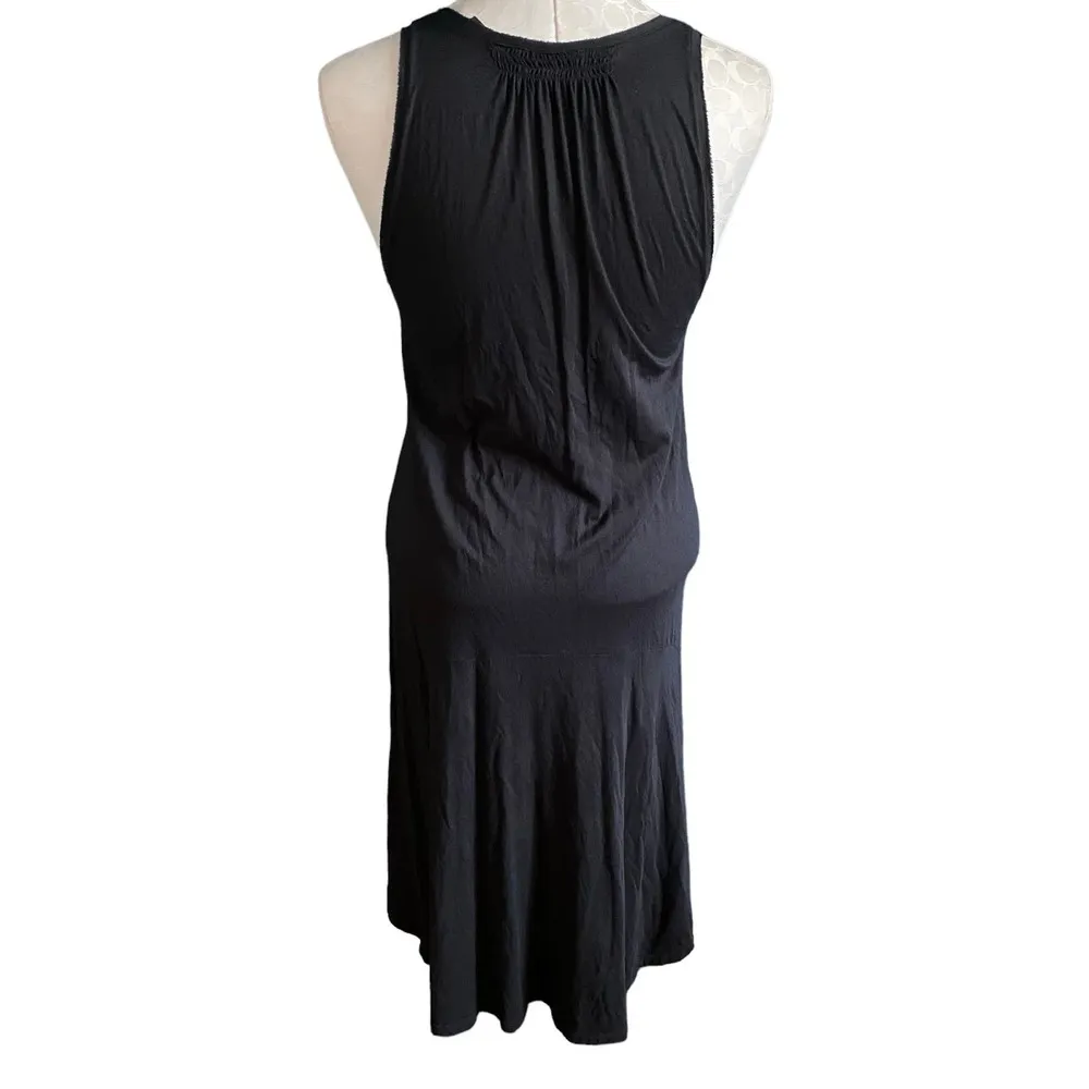 Theory Sleeveless Scoop Neck Plume Jersey Swing Dress in Black Size Small - Image 3