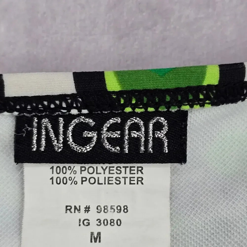 Ingear Green Black White‎ Floral Geometric Tie Bikini Bottom Swimwear Medium - Image 5