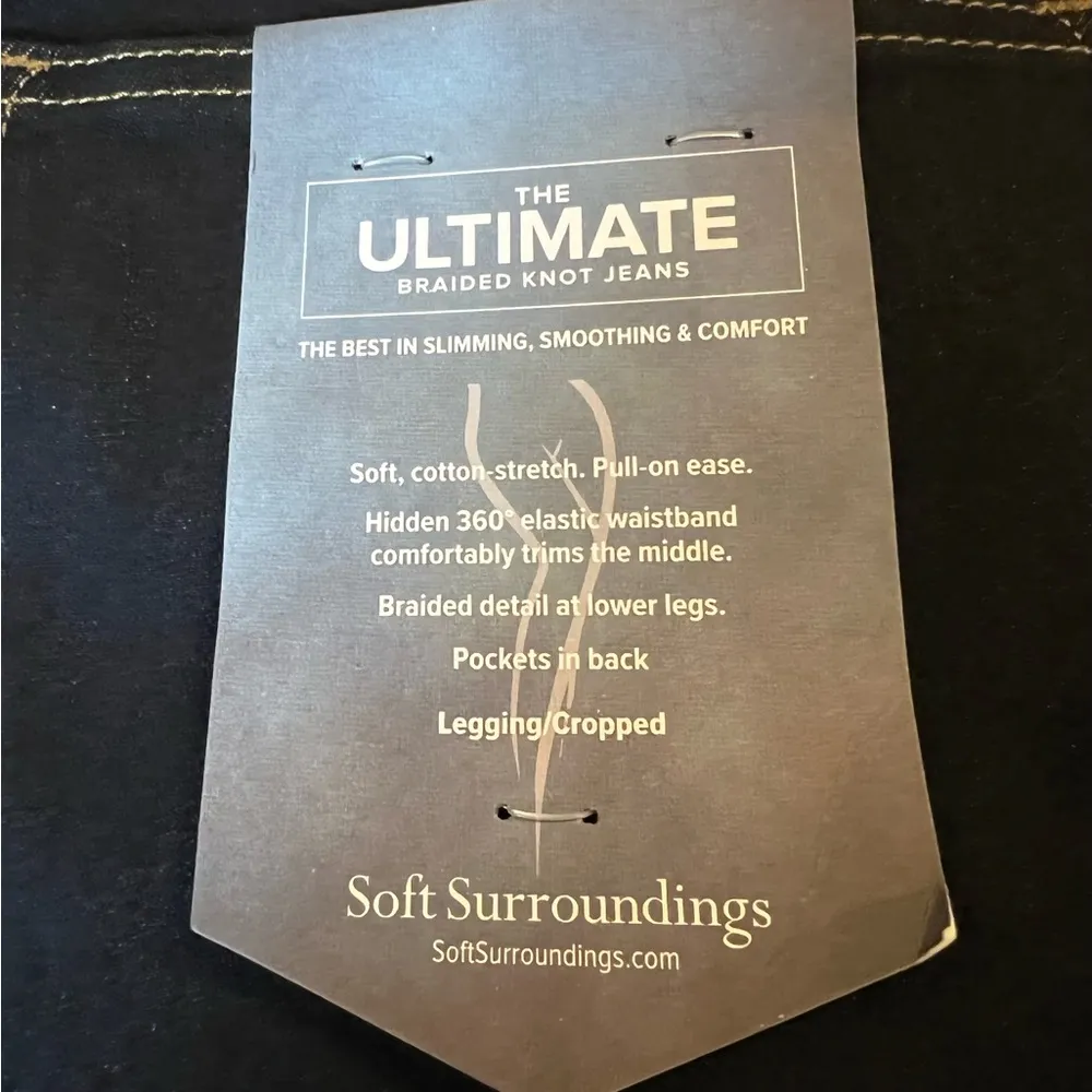 Soft Surroundings The Ultimate Braided Knot Jeans Dark Wash Pull On 1X 18W 20W - Image 9