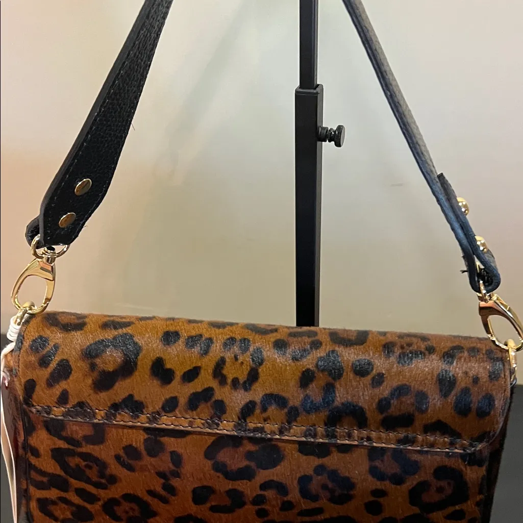 Divina Firenze | Italian Hair On Cowhide Leather Leopard Shoulder/Crossbody Bag Brown - Image 5