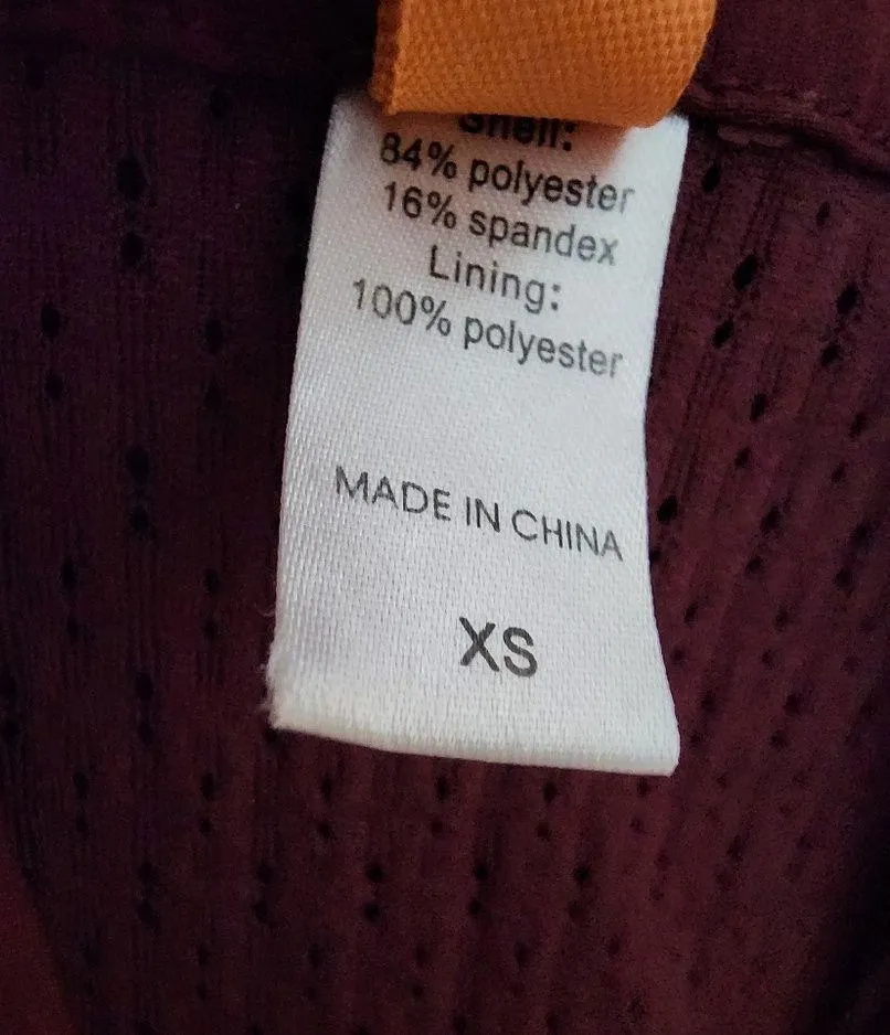 Lucy Maroon Active Windbreaker Jacket Double Zipper Size XS - Image 5