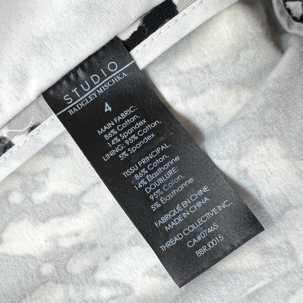 Badgley Mischka Sylvie Stucco Print Stretch Blazer Black Gray Size 4 - Image 11