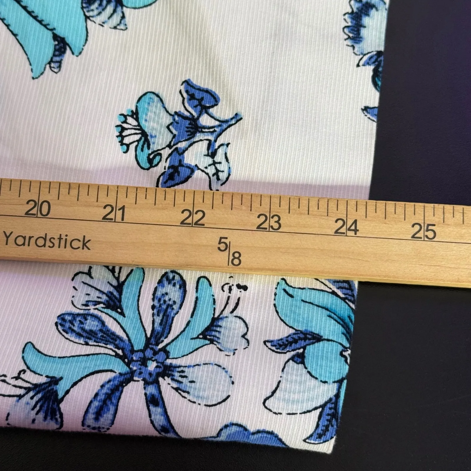 Talbots Floral Print Preppy Skirt Women Size 12  Blue White Straight Baroque - Image 12