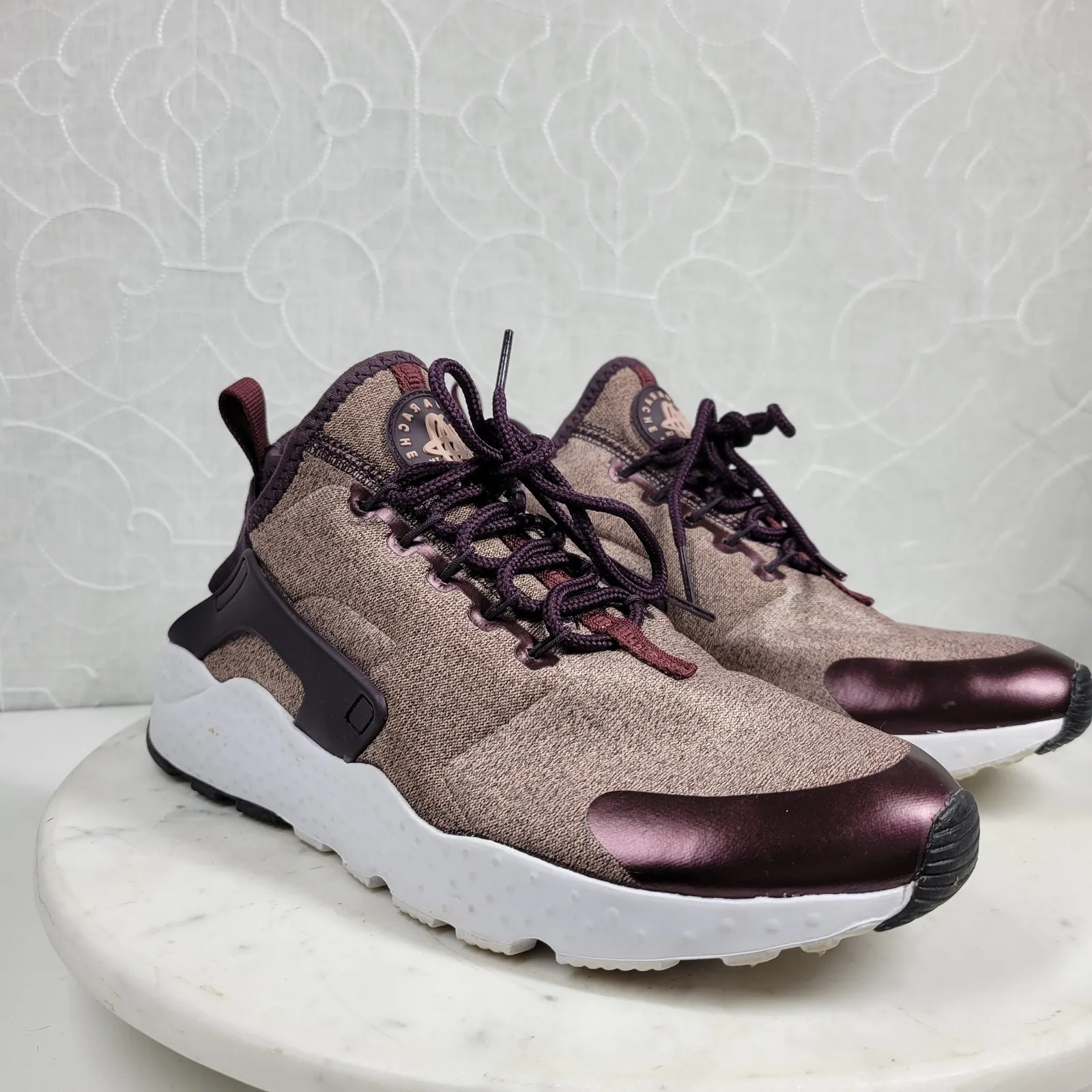 Nike Air Huarache Sneakers Women 8 Port Wine‎ Ultra Running Shoes Activewear - Image 9
