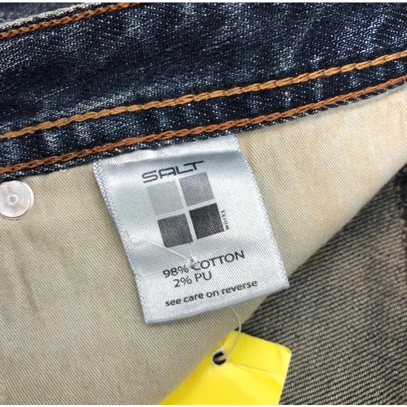 SALT Mercer Street Distressed Zip Bootcut Jeans Y2K 29x33 Long NWT New Blue Size 29 - Image 8