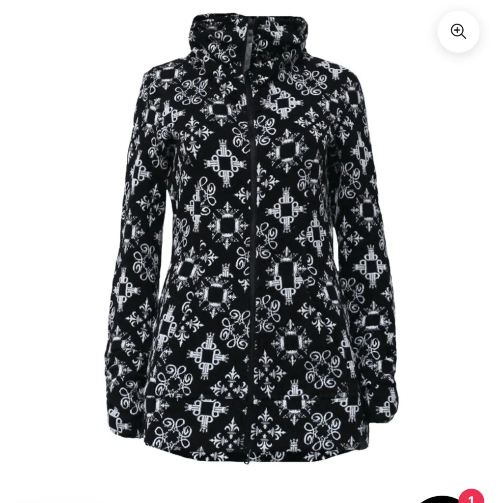 Tonia DeBellis Black White Textured Zip Jacket M - Image 4