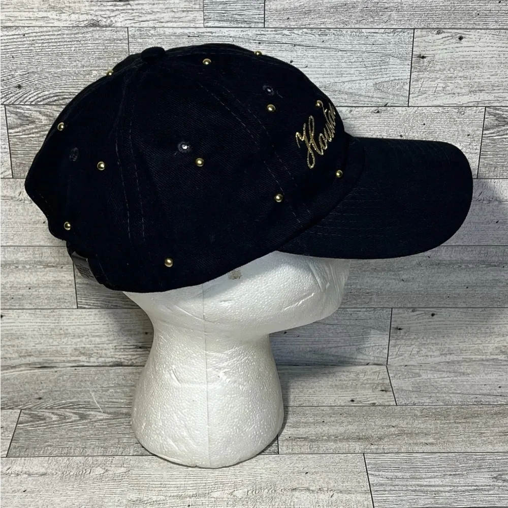 Vintage Nissin Snapback Hat “Houston Rodeo” Black Gold Embroidery Studded - Image 3