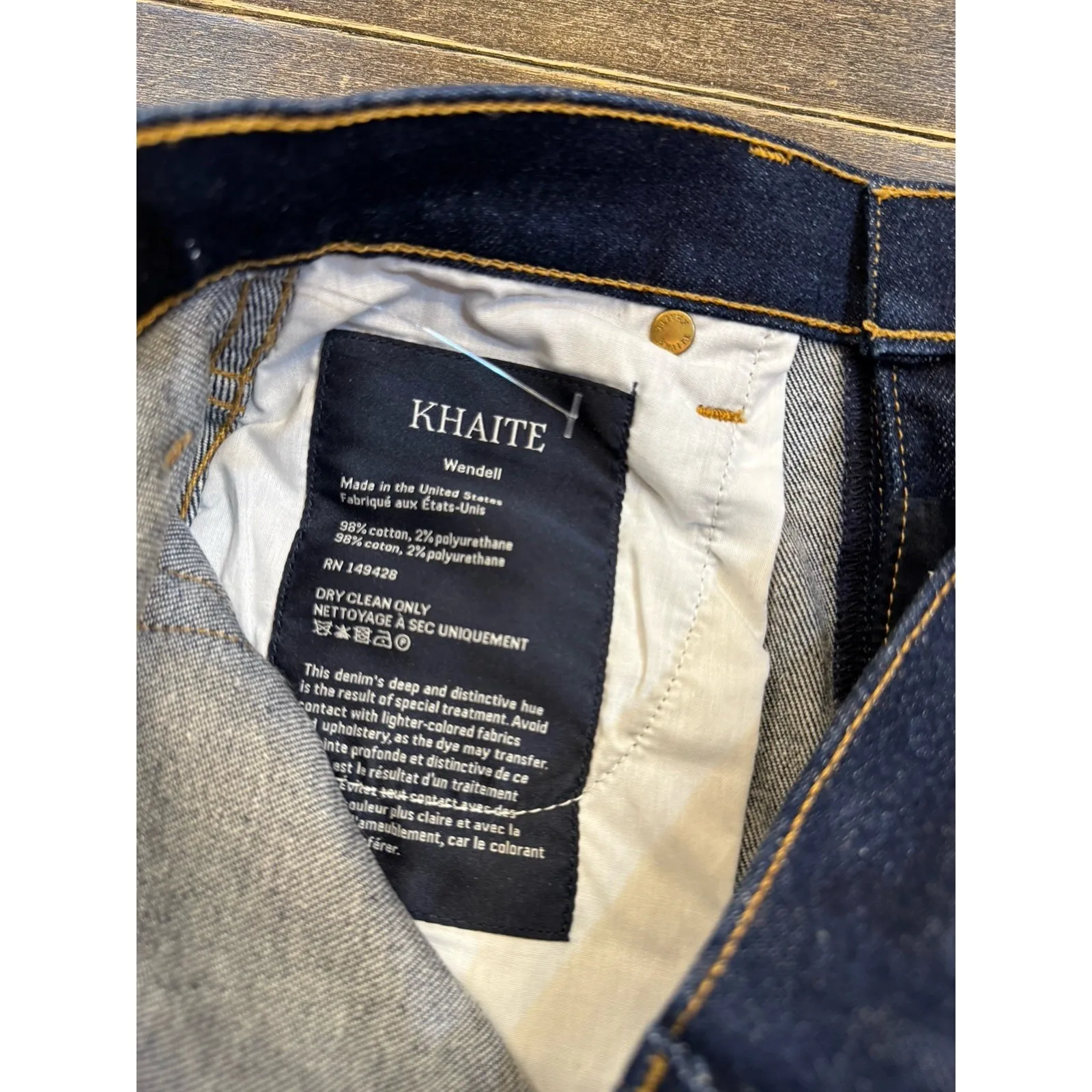 Khaite WENDELL CROPPED MID-RISE WIDE-LEG JEANS IN DARK DENIM Size 24 - Image 8