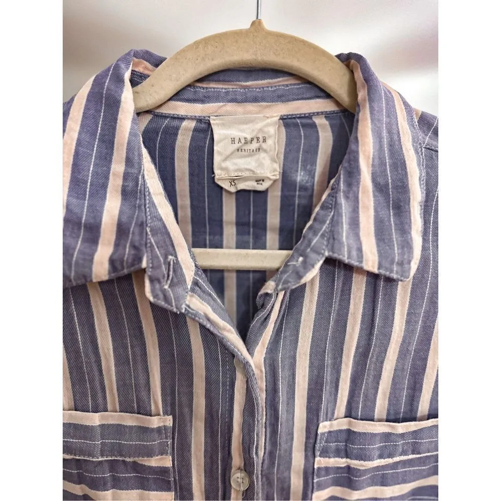 Francesca’s Harper button down Blue Size XS - Image 5