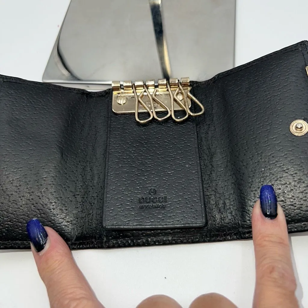 GUCCI Key Case GG‎ Canvas Canvas x Leather Authentic - Image 4