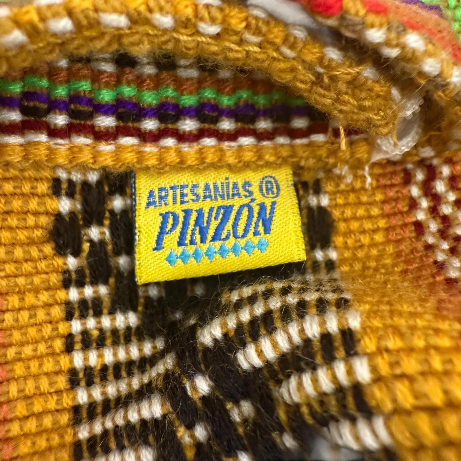 Pinzon Artisanal Escolar Canvas Backpack Handmade Art To Wear Boho Hippie Bag Brown - Image 2