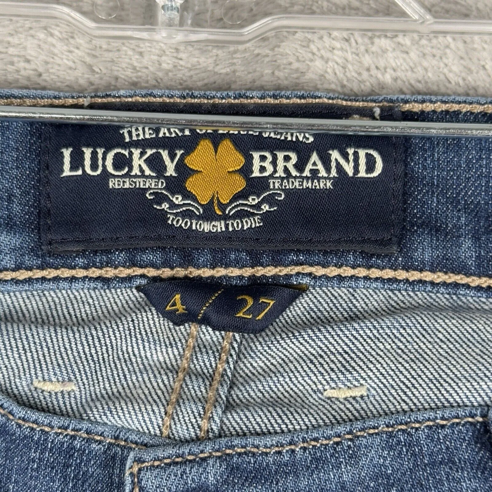 Lucky Brand Jeans Womens 4 27”‎ Blue Cate Stacked Skinny Jean Fading Whiskering - Image 6
