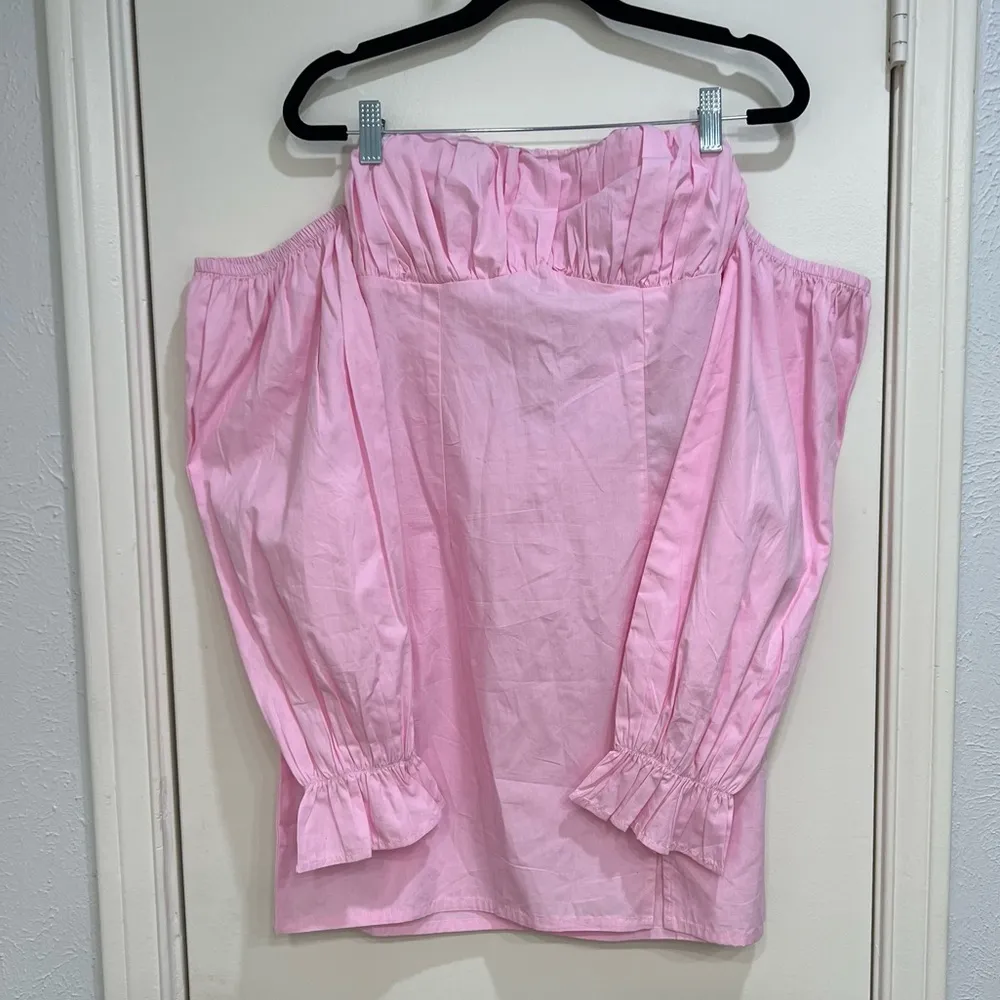 Noisy May Chiara Off the Shoulder Long Sleeve Cotton Minidress - Image 2