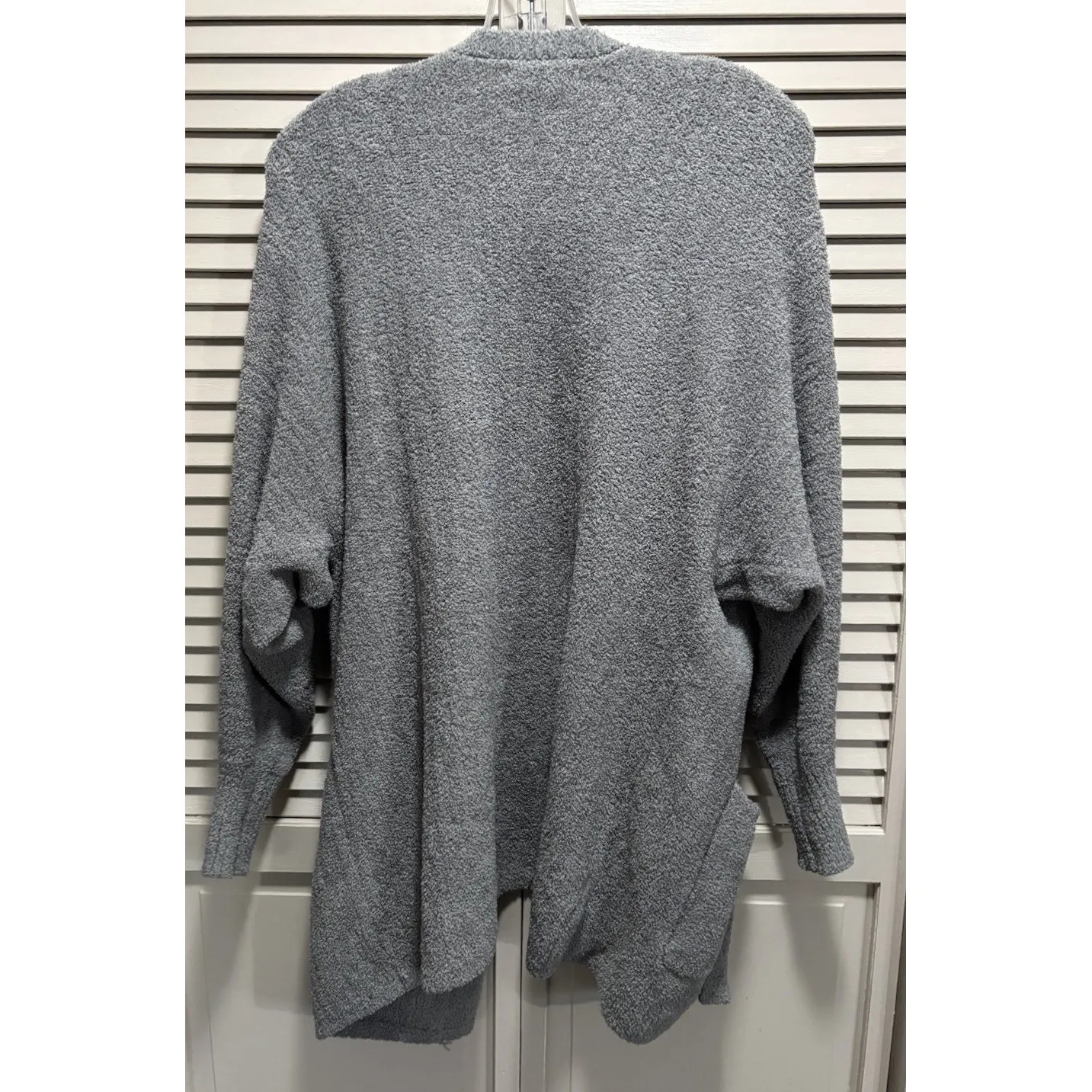 Sincerely Jules Open Cardigan Long Sleeve Knit Size M Gray Shawl Neck Super Soft - Image 4
