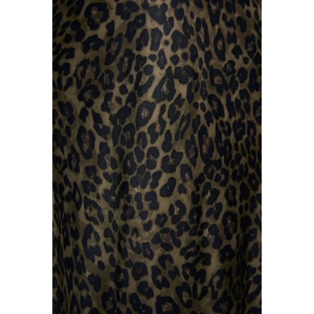 Animal Print Flowing Camisole Midi Slip Dress Green/Black Size S - Image 15