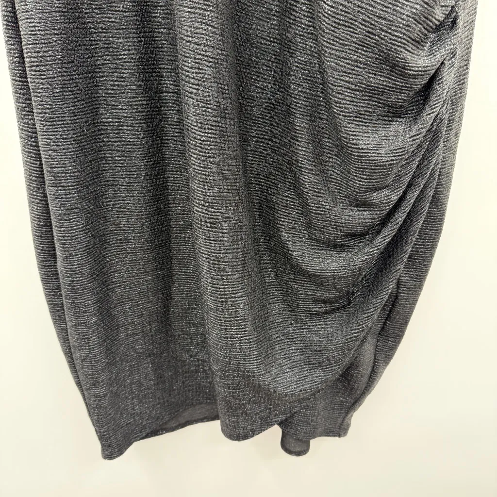 Torrid Black‎ Metallic Mini Foil Surplice Sleeveless Tulip Dress Sz 2X Plus - Image 5