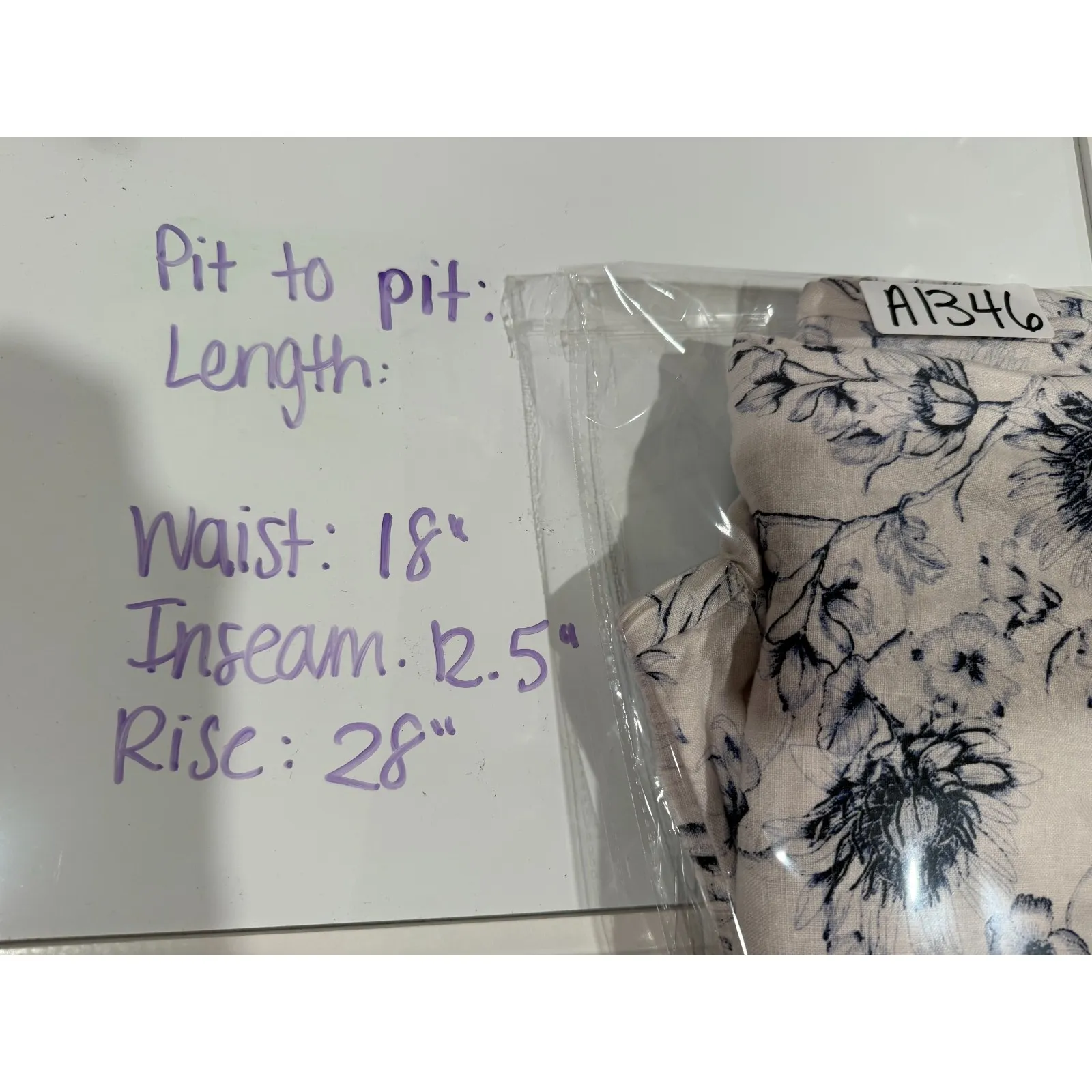 Chicos 100% Linen Pants Sz 2 Pink Blue Floral Pull On Beach Lagenlook Coastal - Image 5