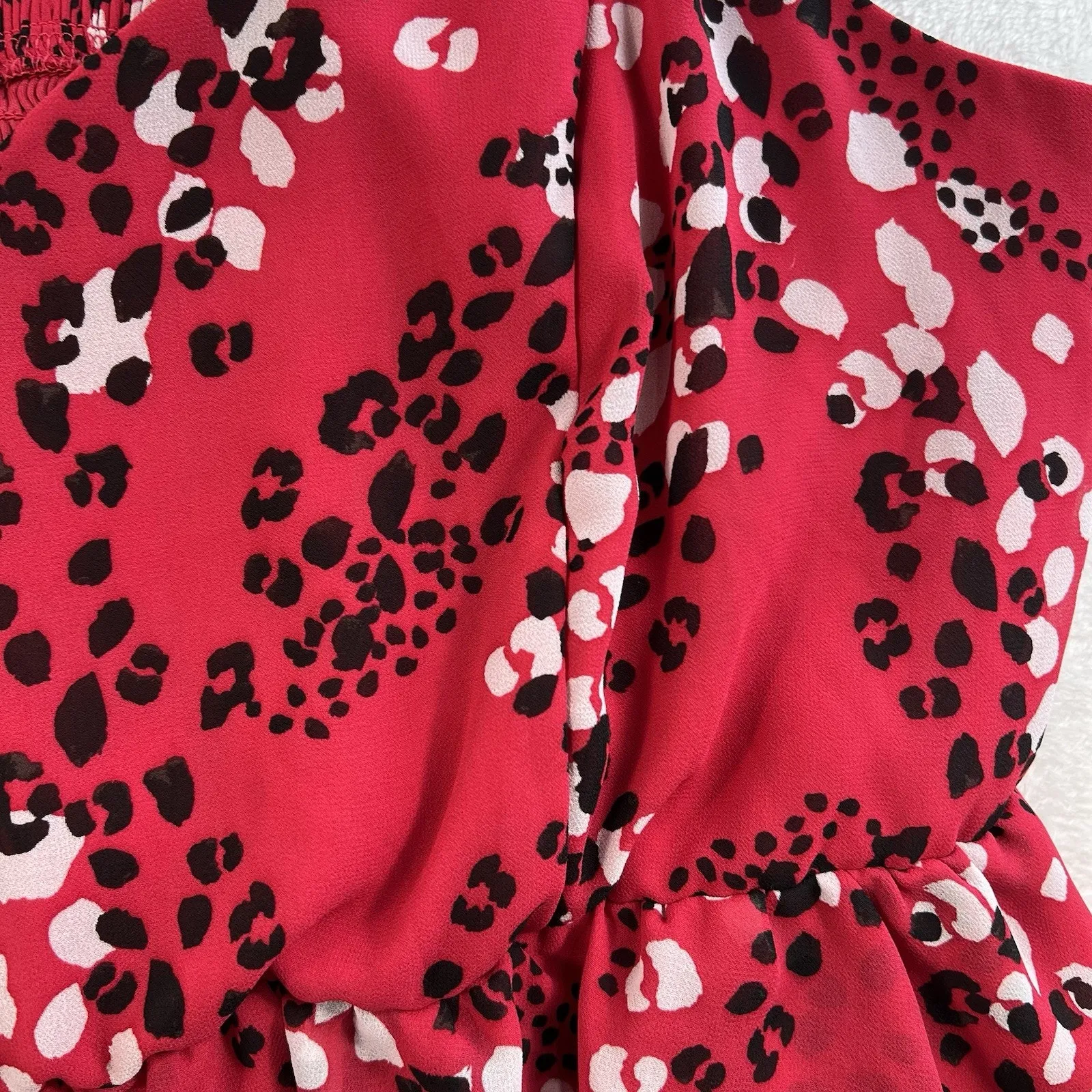 Torrid Plus 1 1X Peplum Chiffon Midi Cami Top Pink Leopard Animal Print Whimsy - Image 5