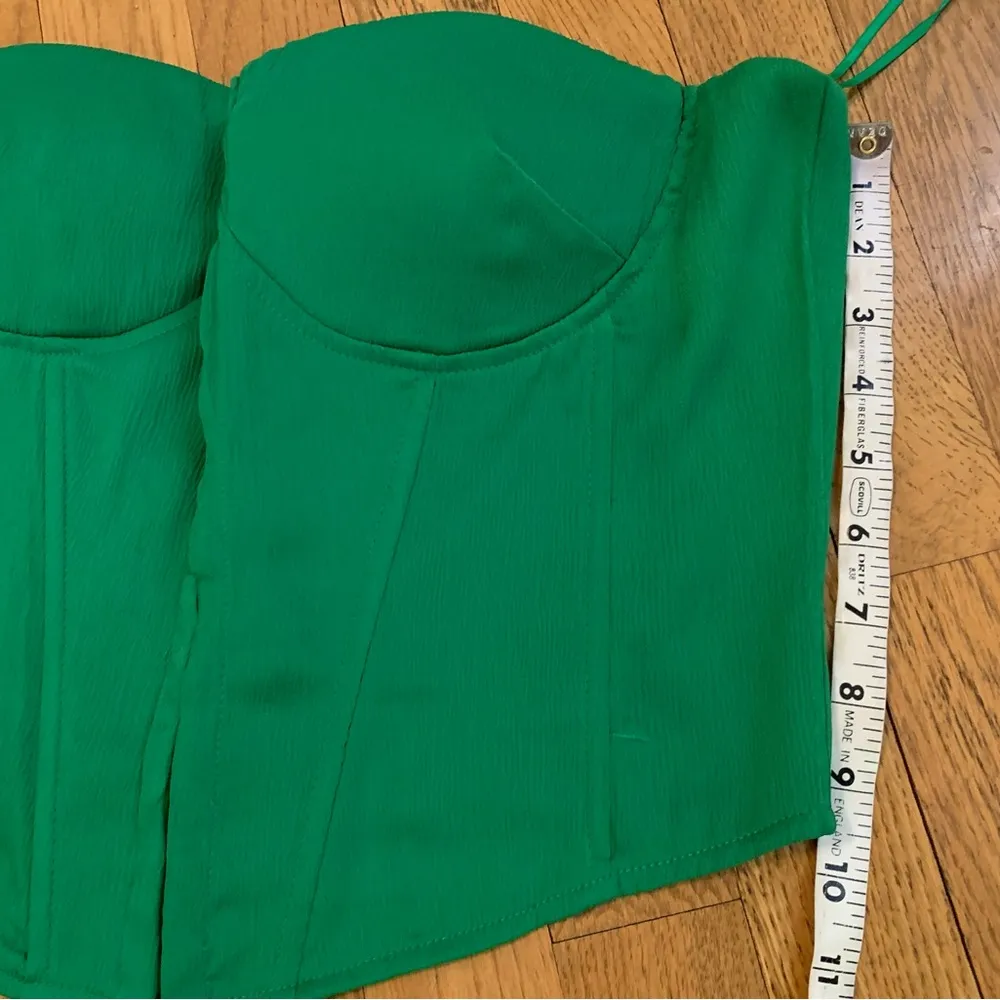 NWT Green hook and eye structured strapless corset size L - Image 7