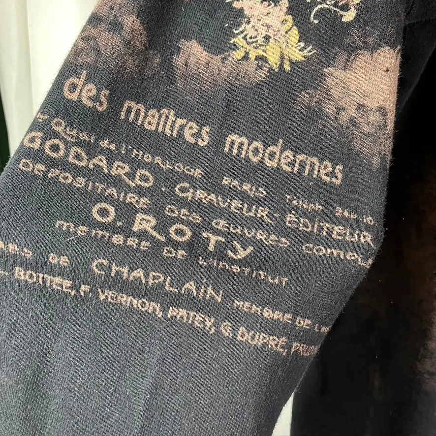 Katina Marie Floral Chocolate Rhinestone Print Long Sleeve Top Womens L USA Made Black Size L - Image 6